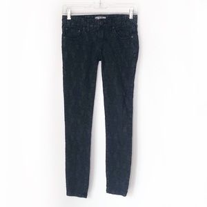 FREE PEOPLE Unique Faded Black Embossed Jeans